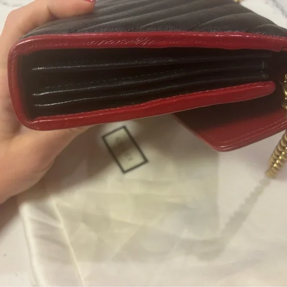 Gucci Black and Red Quilted Crossbody Bag
